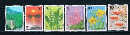 Japan Prefecture 1999 Used Cpl Set Z302-07 Flowers (JZ031)+