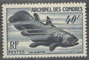 1954 Comoro Islands Scott 42 Coelacanth MLH