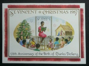 St. Vincent Christmas 1987 Reading Story Children Teacher Tree (ms) MNH