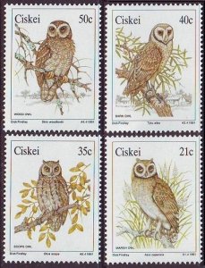 1991 Ciskei 183-186 Owls 9,50 €​​​​​​​