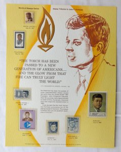 Topical - 1960s Stamp Tributes to John F Kennedy w/ Display Card