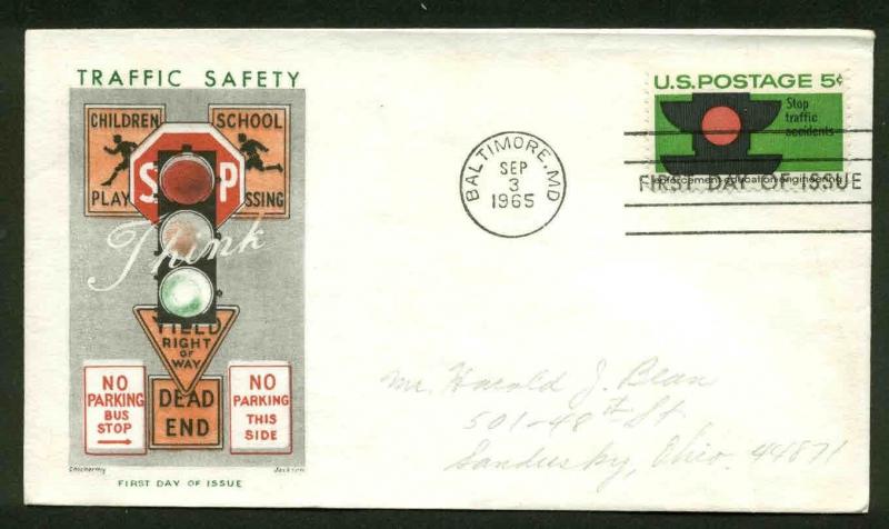 1272 TRAFFIC SAFETY FDC BALTIMORE, MD CHICKERING JACKSON CACHET