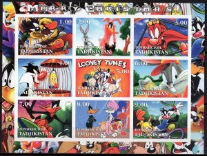 Tajikistan 2001 Looney Tunes/Bugs Bunny/DISNEY CHARACTERS Sheetlet IMPERFORATED