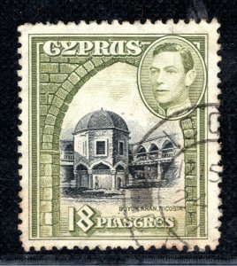 CYPRUS KGVI Stamp 18pi Buyuk Khan High Value Used OBLUE4 