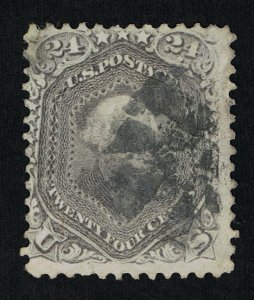 AFFORDABLE GENUINE SCOTT #78 FINE USED 1862 24¢ LILAC WASHINGTON CORK FANCY CXL.