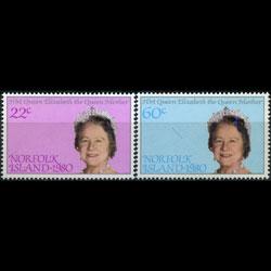 NORFOLK IS. 1980 - Scott# 271-2 Queen Mother Set of 2 NH