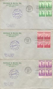 899/901 NATIONAL DEFENSE - Set of 3 Hoffman & Mayer cachets