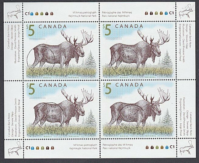 CANADA 2003 $5 Moose - sheetlet fine used...................................J938