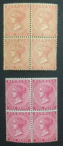 MOMEN: BERMUDA SG #22,24 1883 BLOCKS MINT OG 7NH/1LH LOT #61440