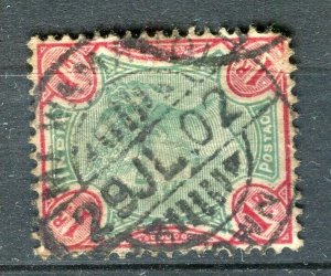 INDIA; 1890s early classic QV issue 1R. value, + fair Postmark,