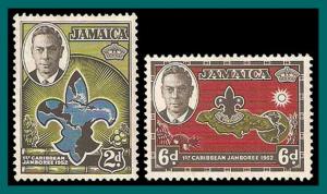 Jamaica (Sc 151,152) 1952 Caribbean Scout Jamboree, mint ...