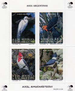 Argentina 1993  Sc# B163 Birds of Argentina Sheetlet (4) MNH