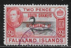 Falkland Islands Dependencies 4L3 2d Black Necked Swan single Used