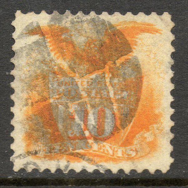 US Scott #116 XF Grill 1869 Pictorial Stamp -  Fancy Cancel