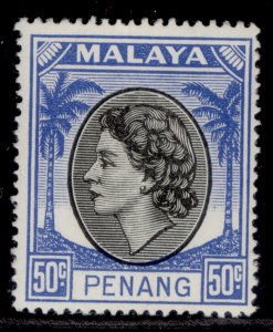MALAYSIA - Penang QEII SG40, 50c black & bright blue, M MINT.
