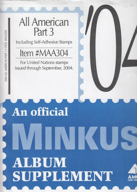 Minkus Album Supplement All American Part 3 United Nations Stamps 2004