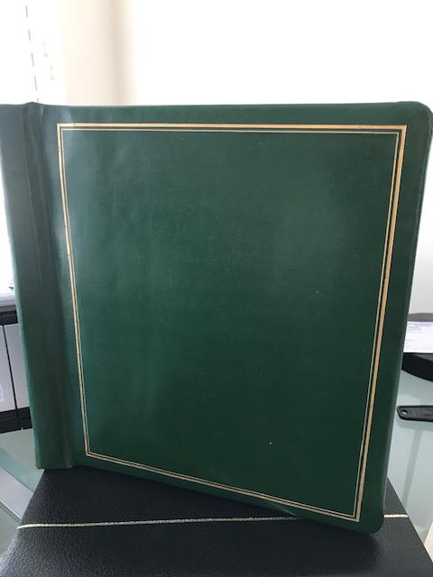 Elbe Line used stamp album, Green faux leather