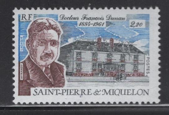 ST PIERRE & MIQUELON  491    MNH DR. FRANCOIS DUNAN ISSUE 1987