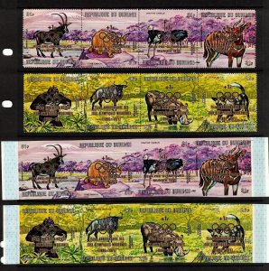 Burundi Sc CB1786 MNH Perf+Imperf Strips of 1971 - Olympics - Animals