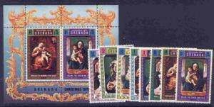 Grenada 387-94a MNH Christmas, Art, Paintings