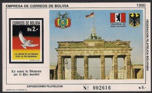 Bolivia Stamp 812  - Dove and German Reunification