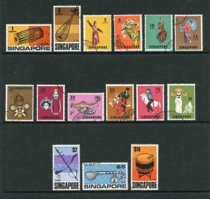 Singapore SG101/115 1968 Set of 15 fine used Cat 35 pounds