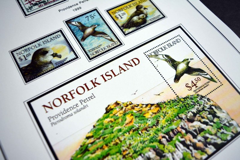 COLOR PRINTED NORFOLK ISLAND 1947-2010 STAMP ALBUM PAGES (129 illustrated pages)