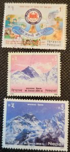 Natal, 2006-07,Mt. Everest & Cancer Society issues, #779,787,795, used, SCV$1.60