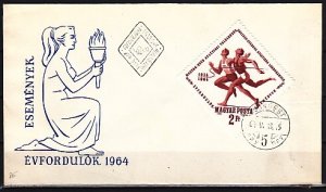 Hungary, Scott cat. 1595. Sports-Track issue. First day cover. ^