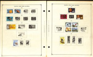 Papua New Guinea Stamp Collection on 14 Scott International Pages, 1901-1973