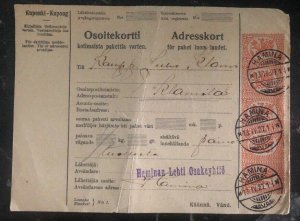 1927 Hamina Finland Parcel Postal Receipt Cover Domestic Used