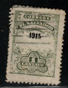 El Salvador Scott 414 Used stamp 1915 overprint