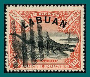 Labuan 1897 Crocodile, perf 15, cancelled  #80,SG95a