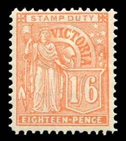 Victoria #168 Cat$45, 1889 1sh6p orange, hinged