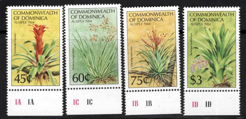 DOMINICA Scott 847-850 MNH** Ausiepex 1984 Flower set