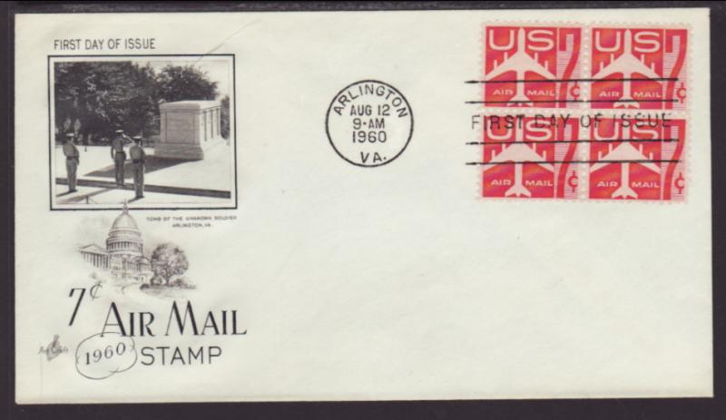 US C60 Red Jet 1960 B/4 Artcraft U/A FDC