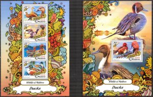 Maldive Islands 2017 Birds Ducks sheet MNH