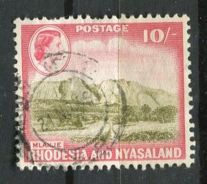 RHODESIA/NYASALAND; 1950s early Pictorial QEII issue used 10s. value