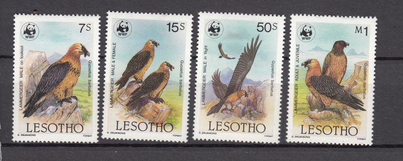 J27499 1986 lesotho set mh #512-5 birds WWF