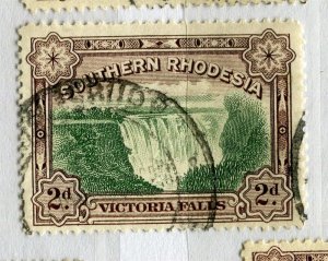 RHODESIA; 1932 early Victoria Falls issue 2d. fine used POSTMARK