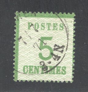 France #N4   F/VF, Used, 5c Yellow Green, 1871 Postmark, CV $14.00  .... 2012103