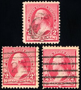 US Stamps # 220b Used F Lot Of 3 Scott Value $105.00