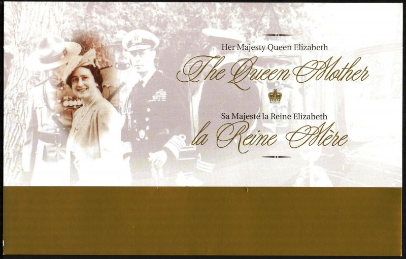 Canada 2000 Queen Mother Elizabeth Mi. 1922 Sheet MNH