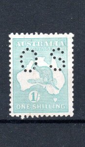 Australia 1915-28 1s Kangaroo Official OS puncture SG O48 MNH