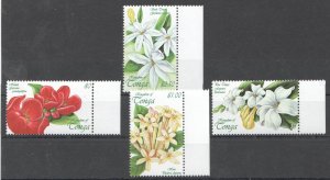 B1446 1999 Tonga Nature Flora Flowers #1556-59 Set Mnh