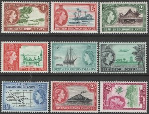 BRITISH SOLOMON ISLANDS 1956 Sc 90//102,, Mint LH VF, cv $32.30