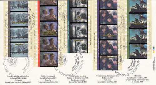 Canada 1996 Motion Pictures Souvenir Sheet, #1616 Used