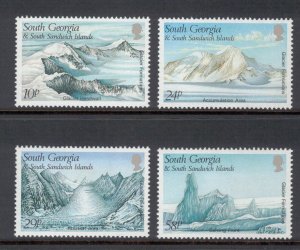 SOUTH GEORGIA  1989 Glacier Formations; Scott 135-38, SG 187-90; MNH