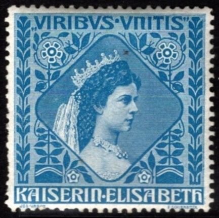1908 Austria Poster Stamp Kaiserin Elisabeth To Combat Tuberculosis In Childhood