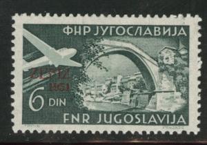 Yugsolvaia Scott C44 MNH** 1951 airmial ZEFIZ overprint